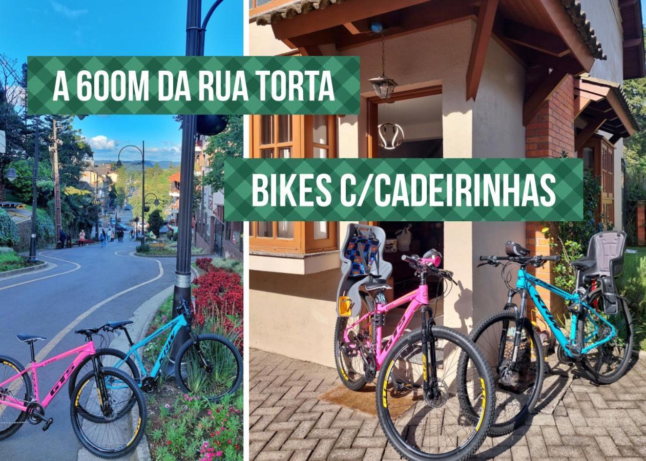Incrivel Casa Com Hidro-Bikes-Centro De Gramado 3Qヴィラ エクステリア 写真